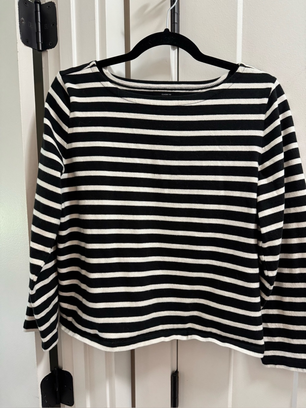 J Crew Classic mariner cloth boatneck T-shirt in stripe - Picture 2 of 9